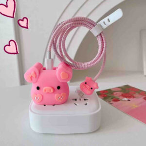 Protector cargador iphone cerdito
