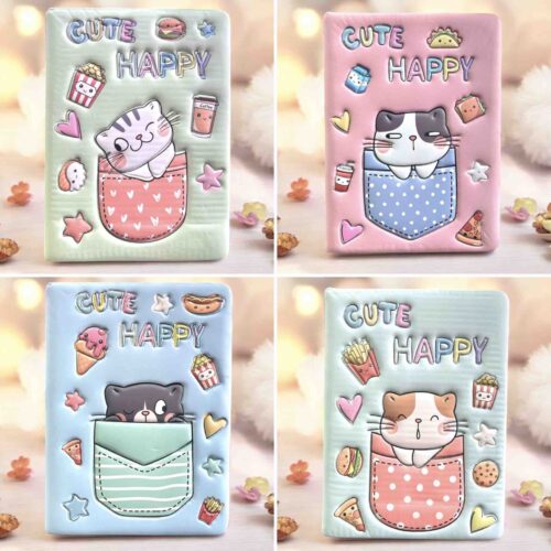 Agenda acolchada gatos cute happy