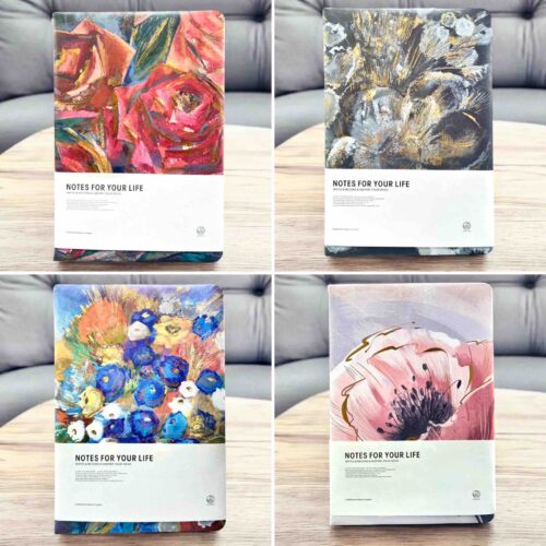 Agenda pintura flores cuerina