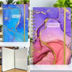 Cuaderno mármol hilo dorado